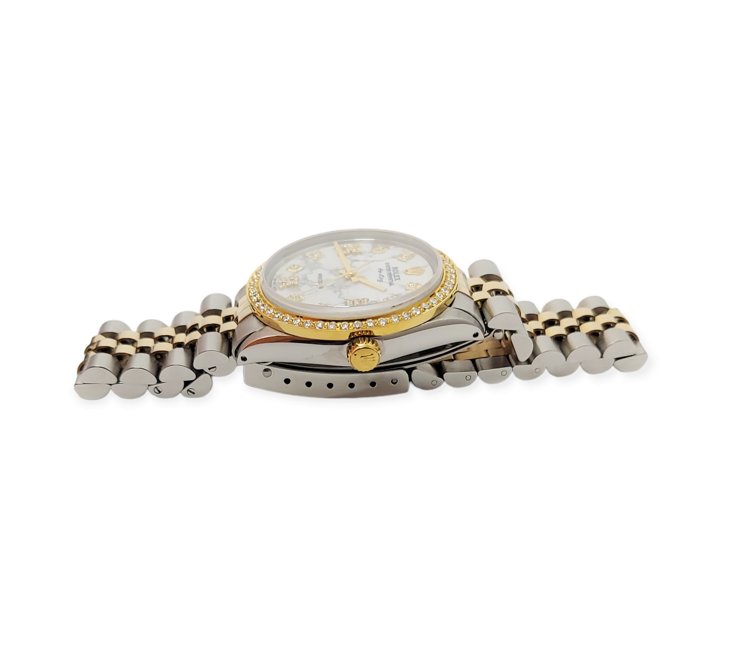 Rolex 34mm Air-king 5500 Marble roman diamond Two Tone jubilee