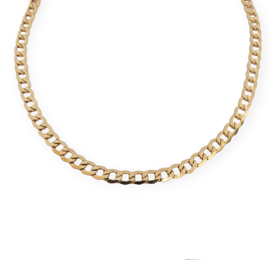 14k Yellow gold Unisex Curb Link Necklace