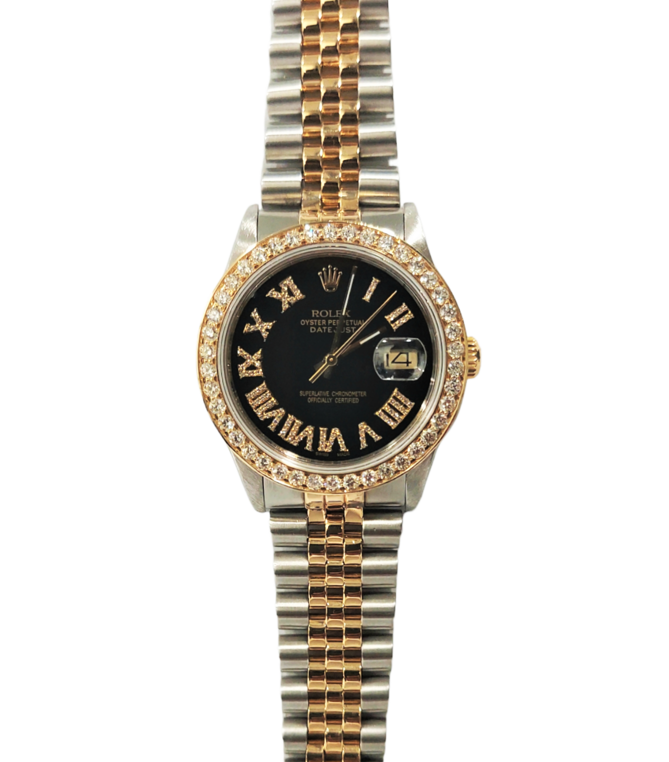 Rolex 16013 Datejust 36mm 2.10CT Diamond black Roman Jubilee