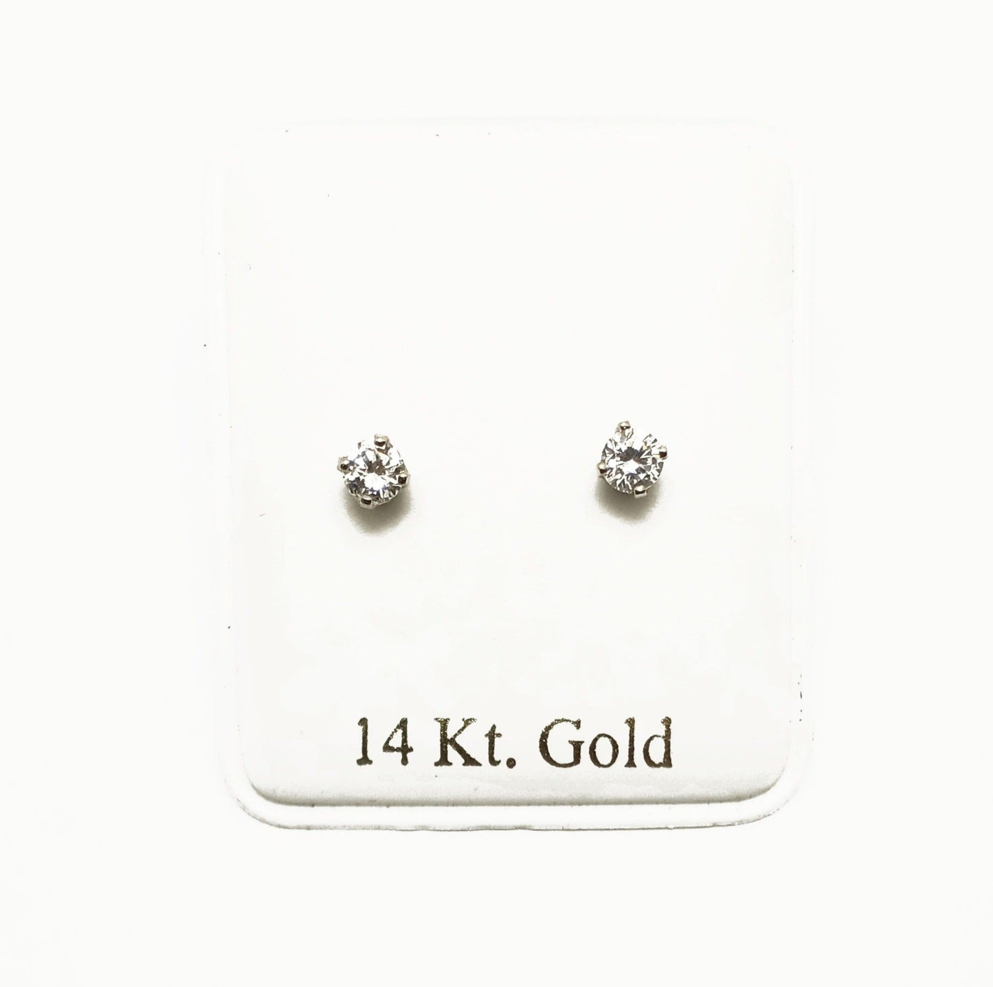 14K White Gold Diamond Stud Earrings