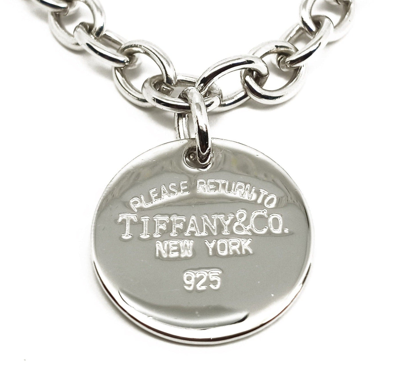 Tiffany &Co. 925 Silver Heart Charm Round Bracelet