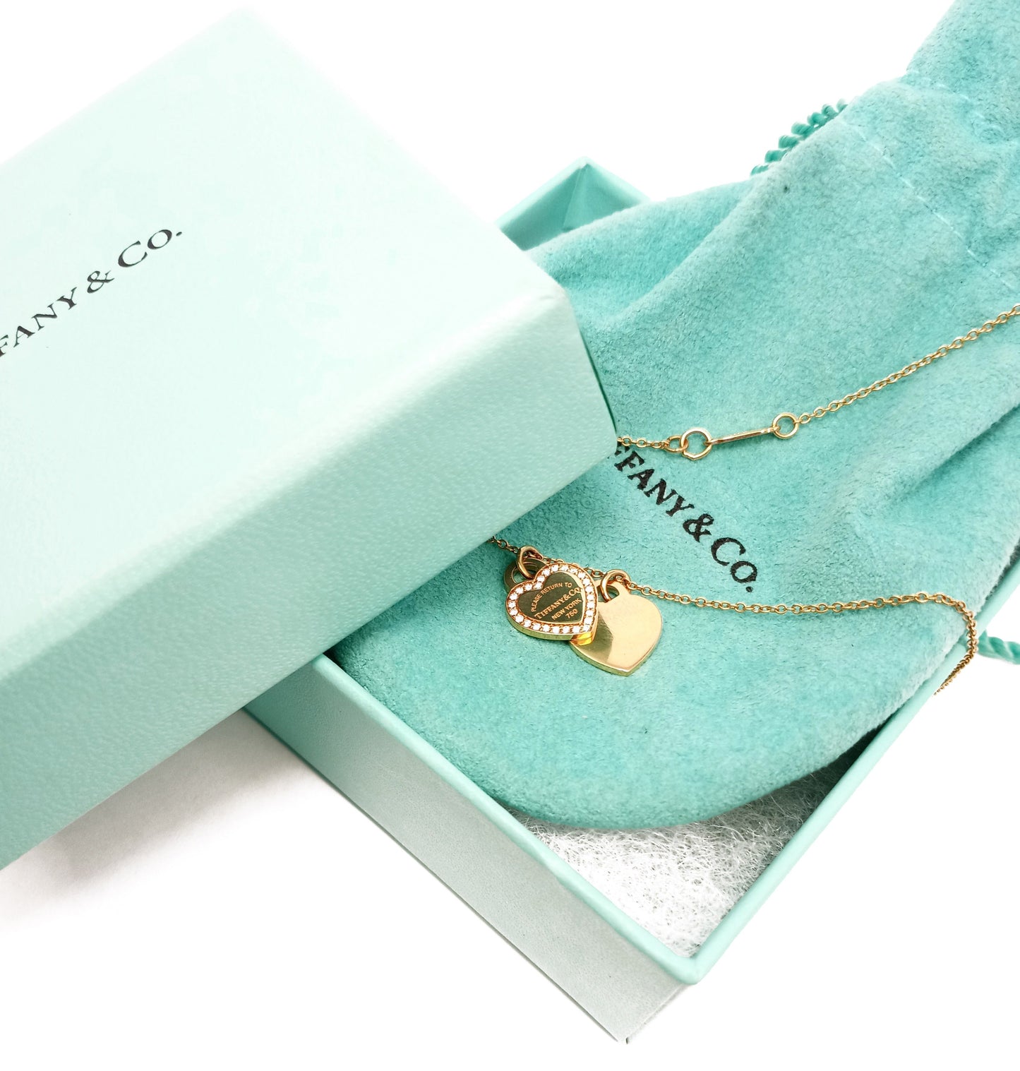 24K Yellow gold Tiffany &Co Diamond pendant & necklace