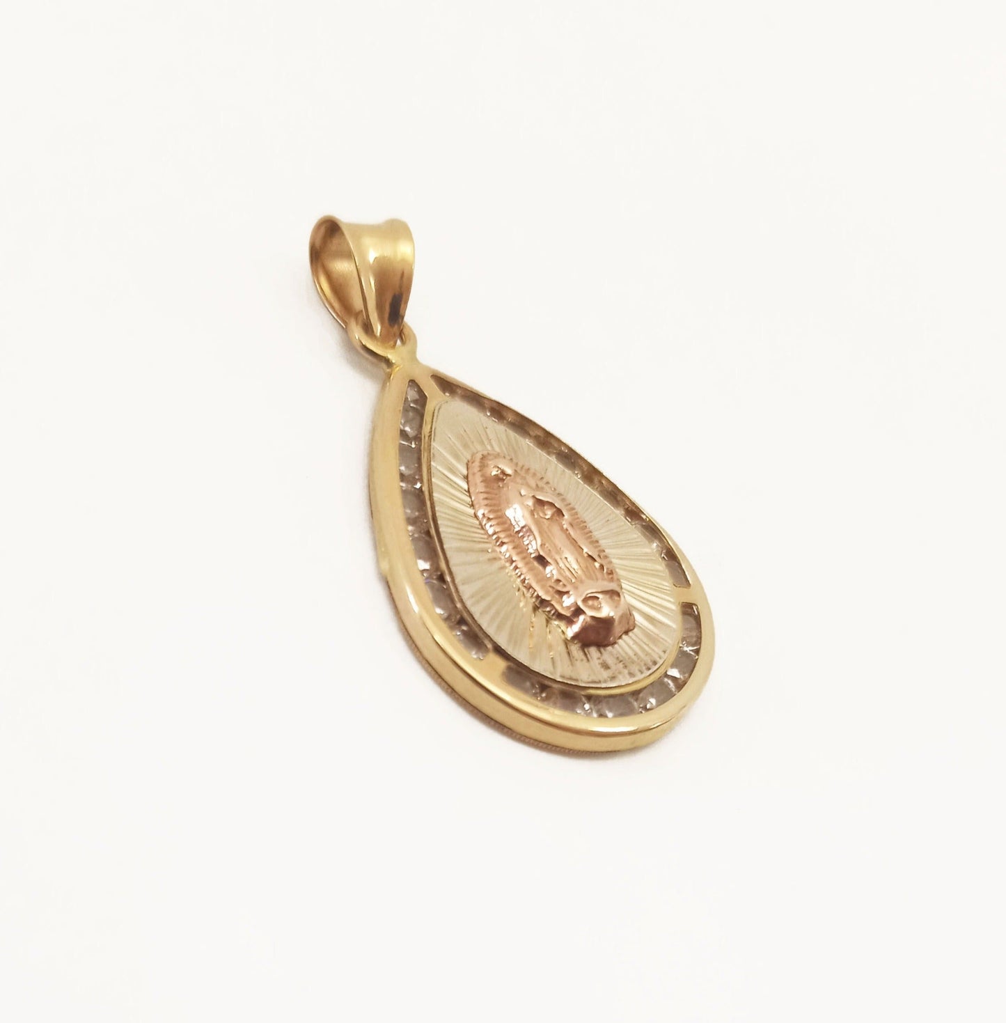 14K Two-Tone Gold ZC Virgen Pendant