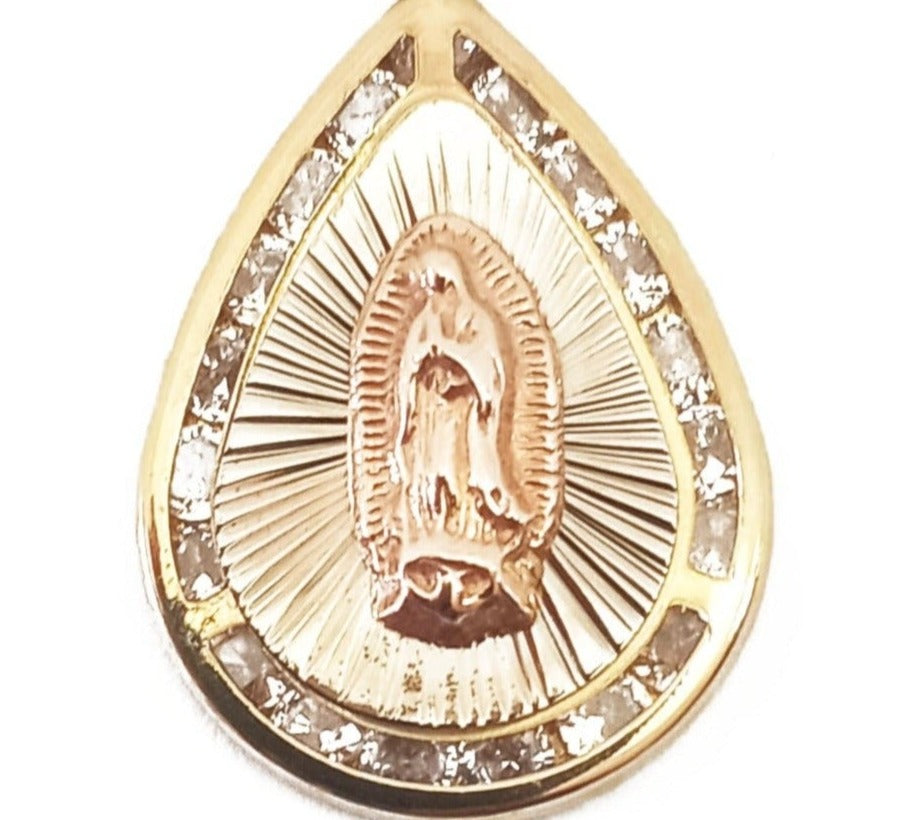 14K Two-Tone Gold ZC Virgen Pendant