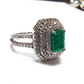 14K Ladies White gold Emerald & Diamond Ring