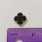 14k Yellow Gold Ladies Clover onyx pendant necklace