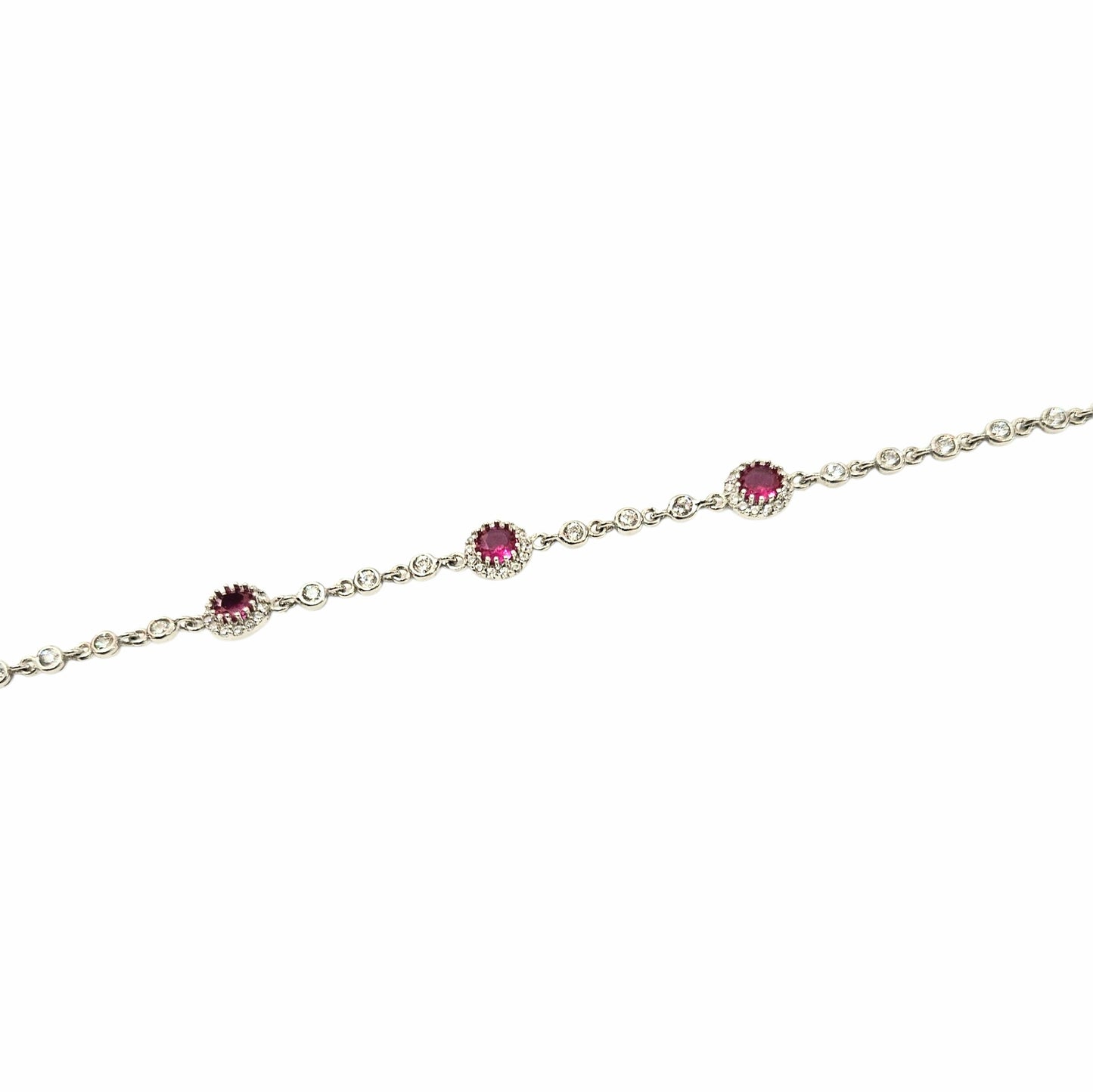 Ladies .925 Silver Ruby ZC Bracelet