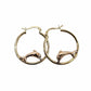 10K Ladies Yellow Gold Dolphin Hoop Earrings