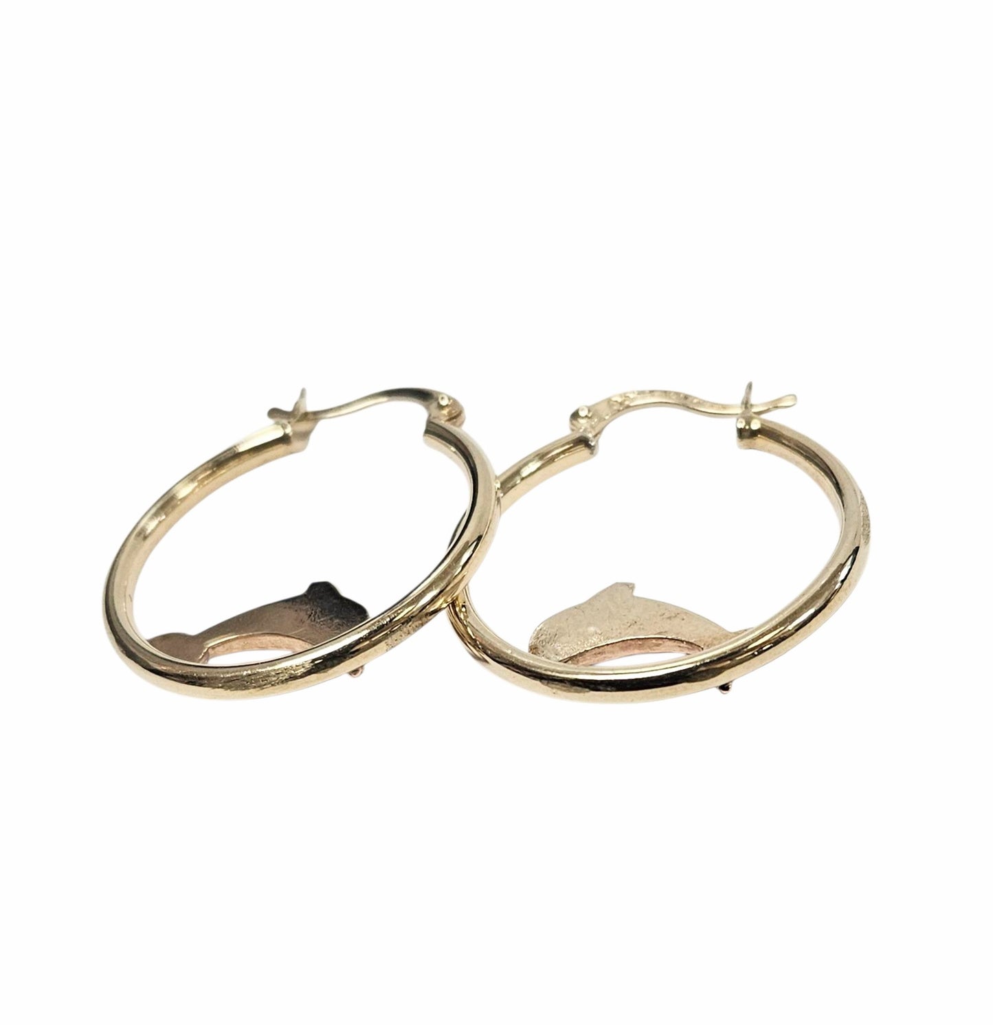 10K Ladies Yellow Gold Dolphin Hoop Earrings