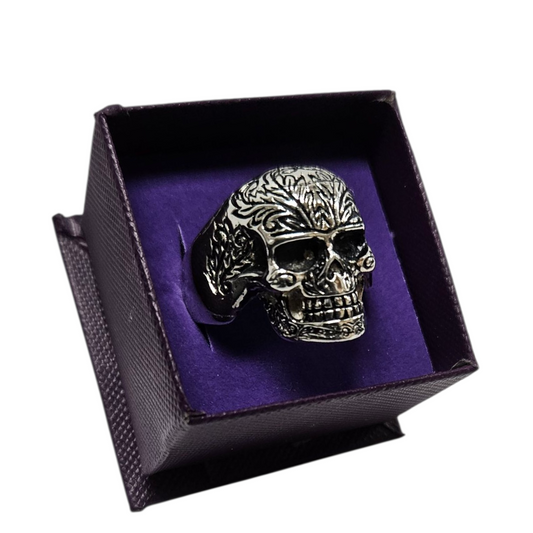 925 silver Mens punk skull Ring