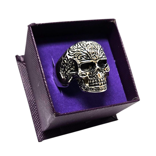 925 silver Mens punk skull Ring