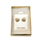 Ladies 14k Yellow Gold Nugget Heart stud Earrings