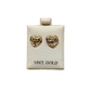 Ladies 14k Yellow Gold Nugget Heart stud Earrings