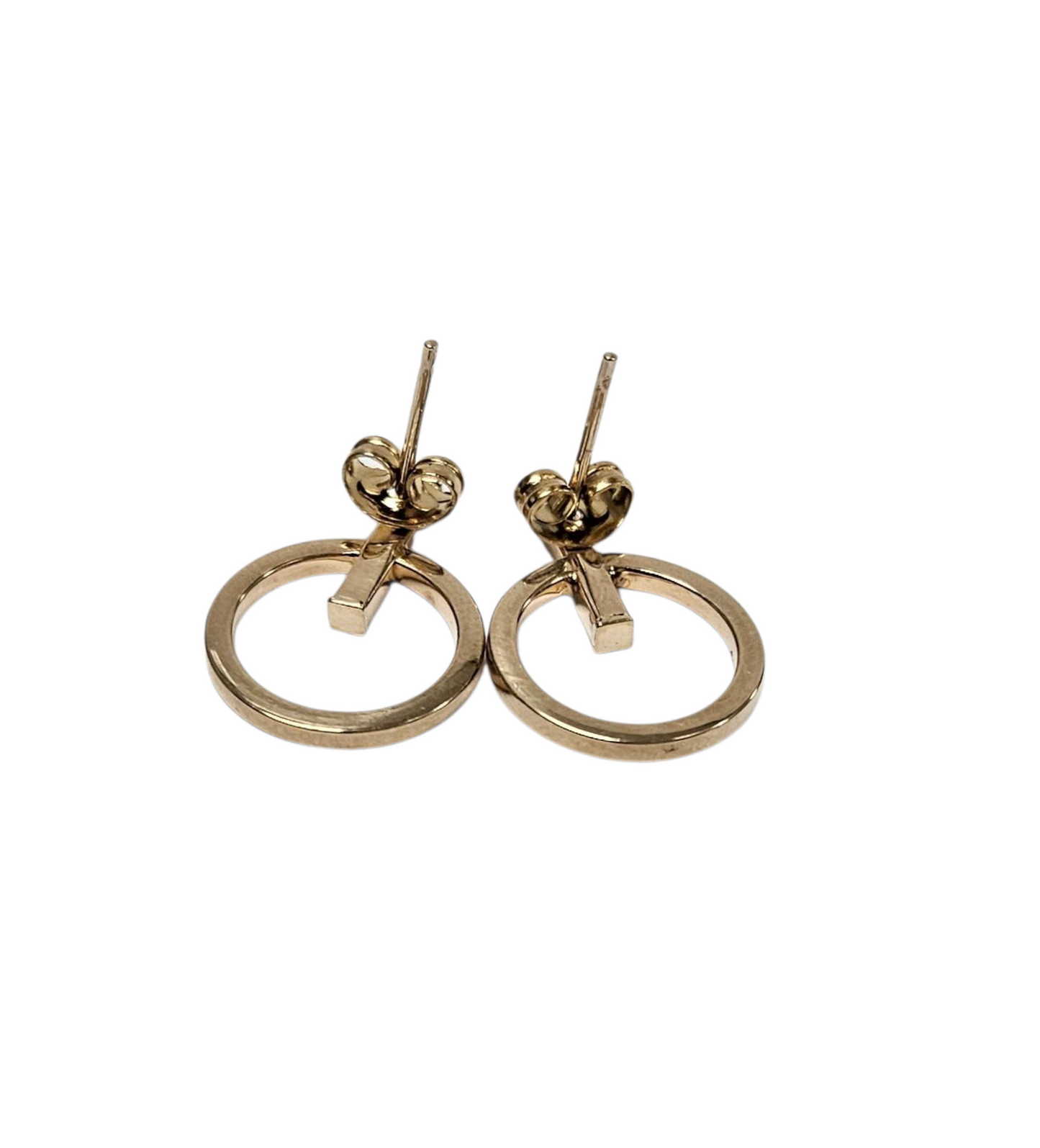 Ladies 14k Yellow Gold Drop stud Earrings
