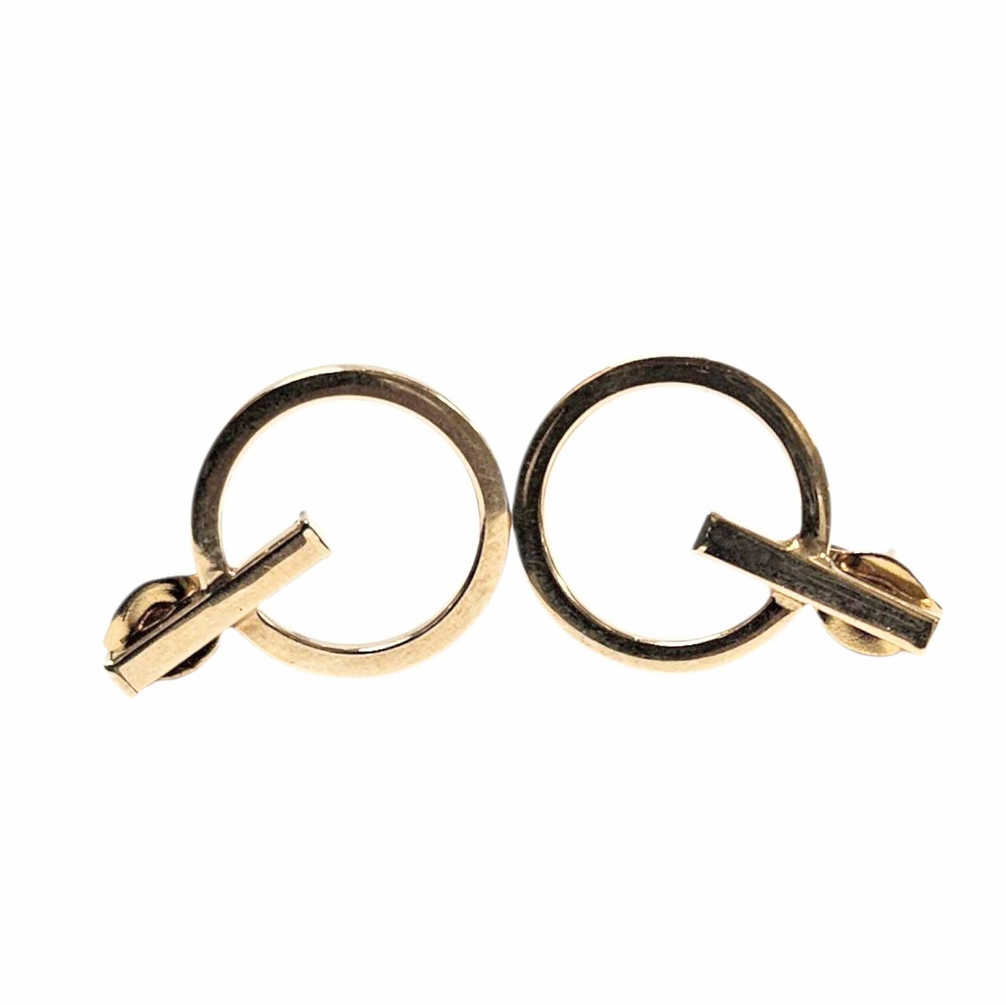 Ladies 14k Yellow Gold Drop stud Earrings