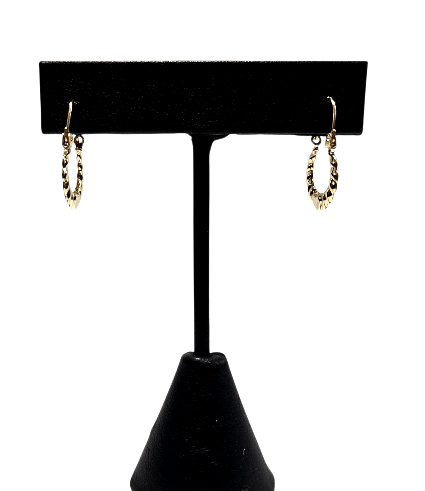 Ladies 14k yellow gold heart hoop earrings