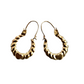 Ladies 14k yellow gold heart hoop earrings