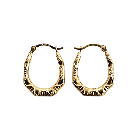 Ladies 14k yellow gold hoop earrings