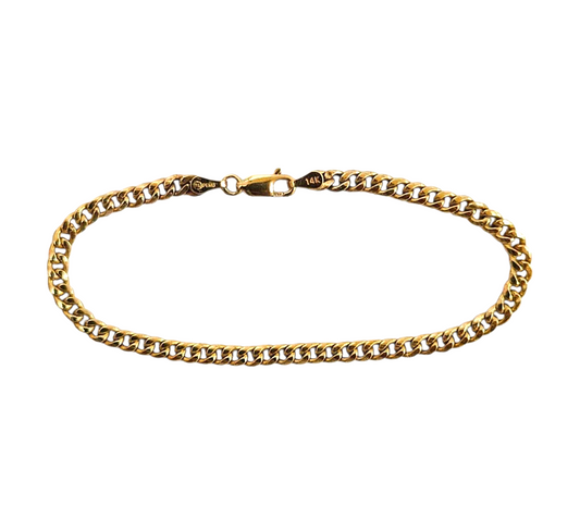 14k Unisex Yellow gold Cuban link bracelet