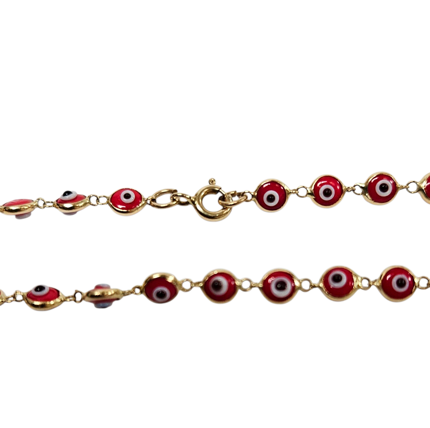 Ladies 14k Yellow Gold Evil Eye Bracelet