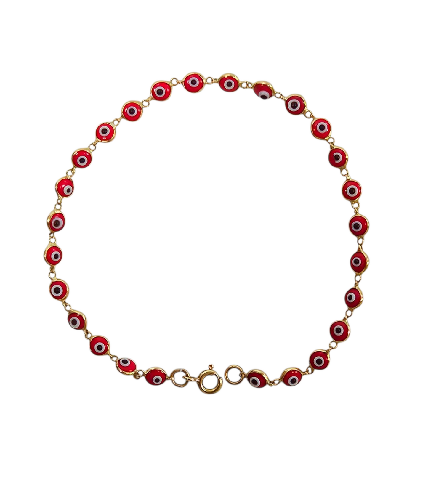 Ladies 14k Yellow Gold Evil Eye Bracelet
