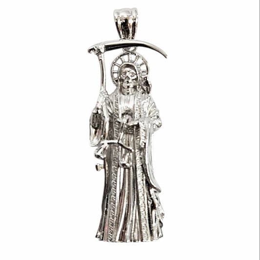 925 Unisex Silver Santa Muerte Pendant