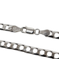 Mens 925 Silver square curb Link bracelet