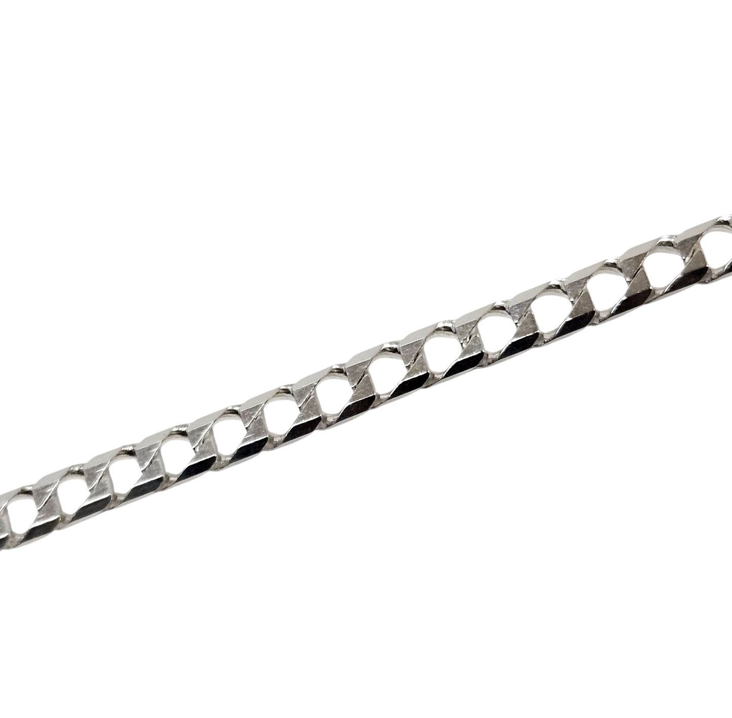 Mens 925 Silver square curb Link bracelet