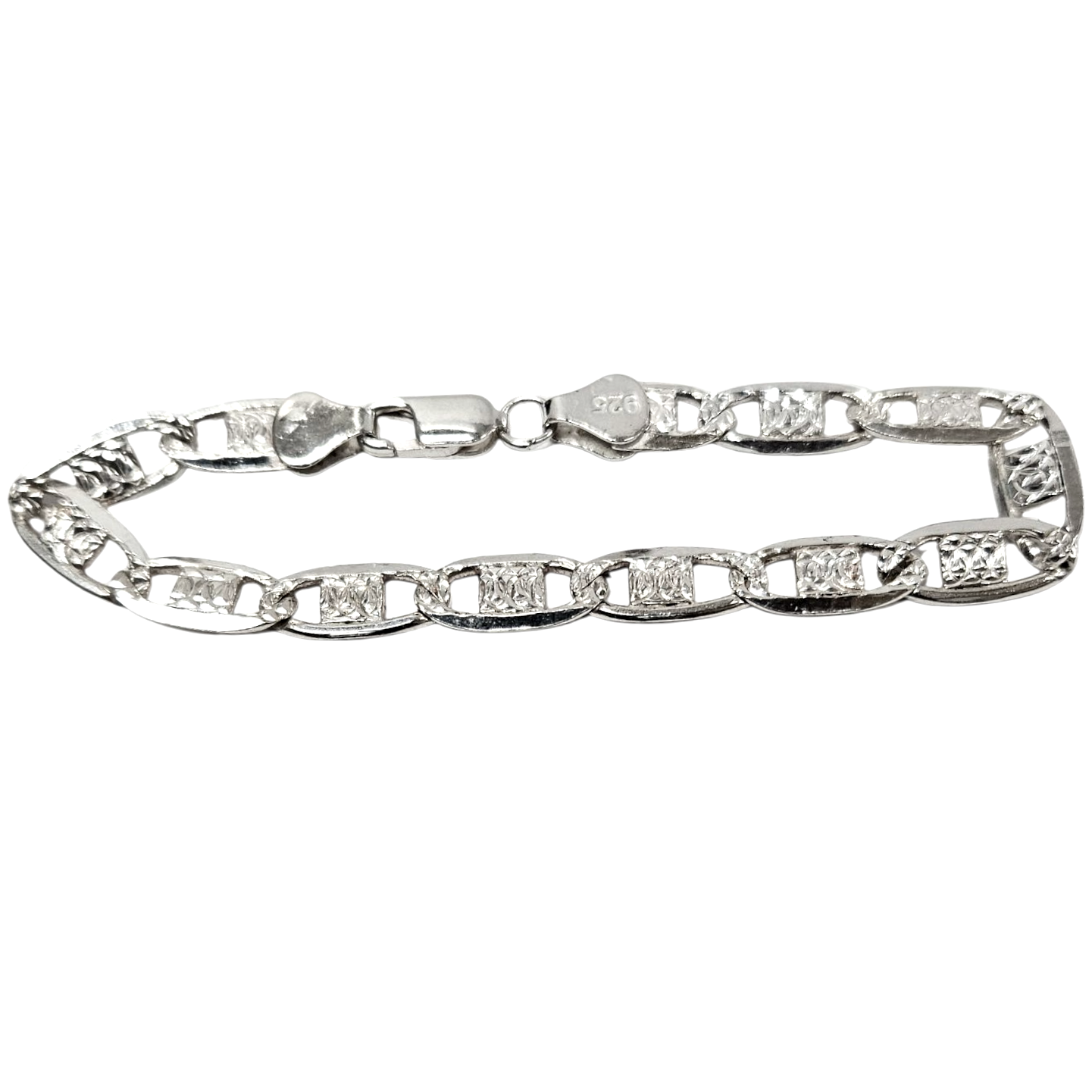 Mens 925 Silver mariner Link bracelet