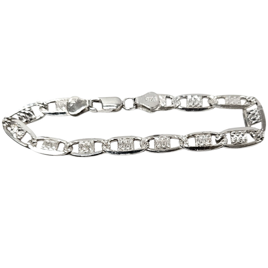 Mens 925 Silver mariner Link bracelet