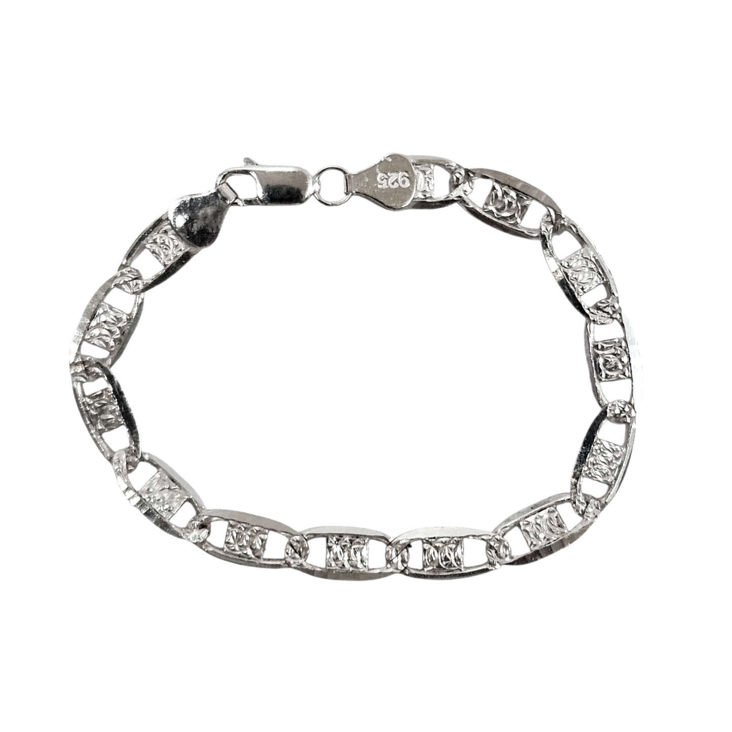 Mens 925 Silver mariner Link bracelet