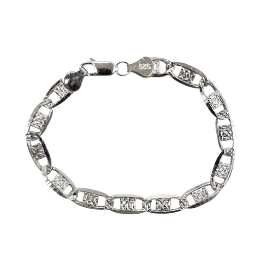 Mens 925 Silver mariner Link bracelet
