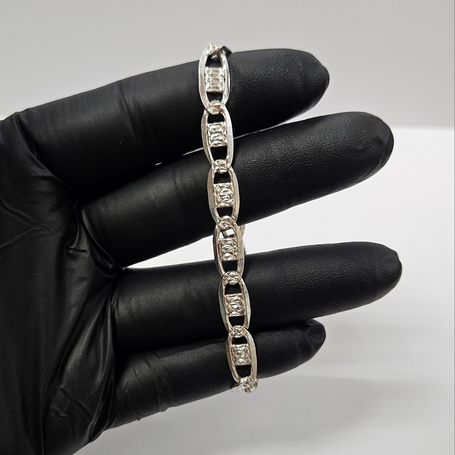 Mens 925 Silver mariner Link bracelet