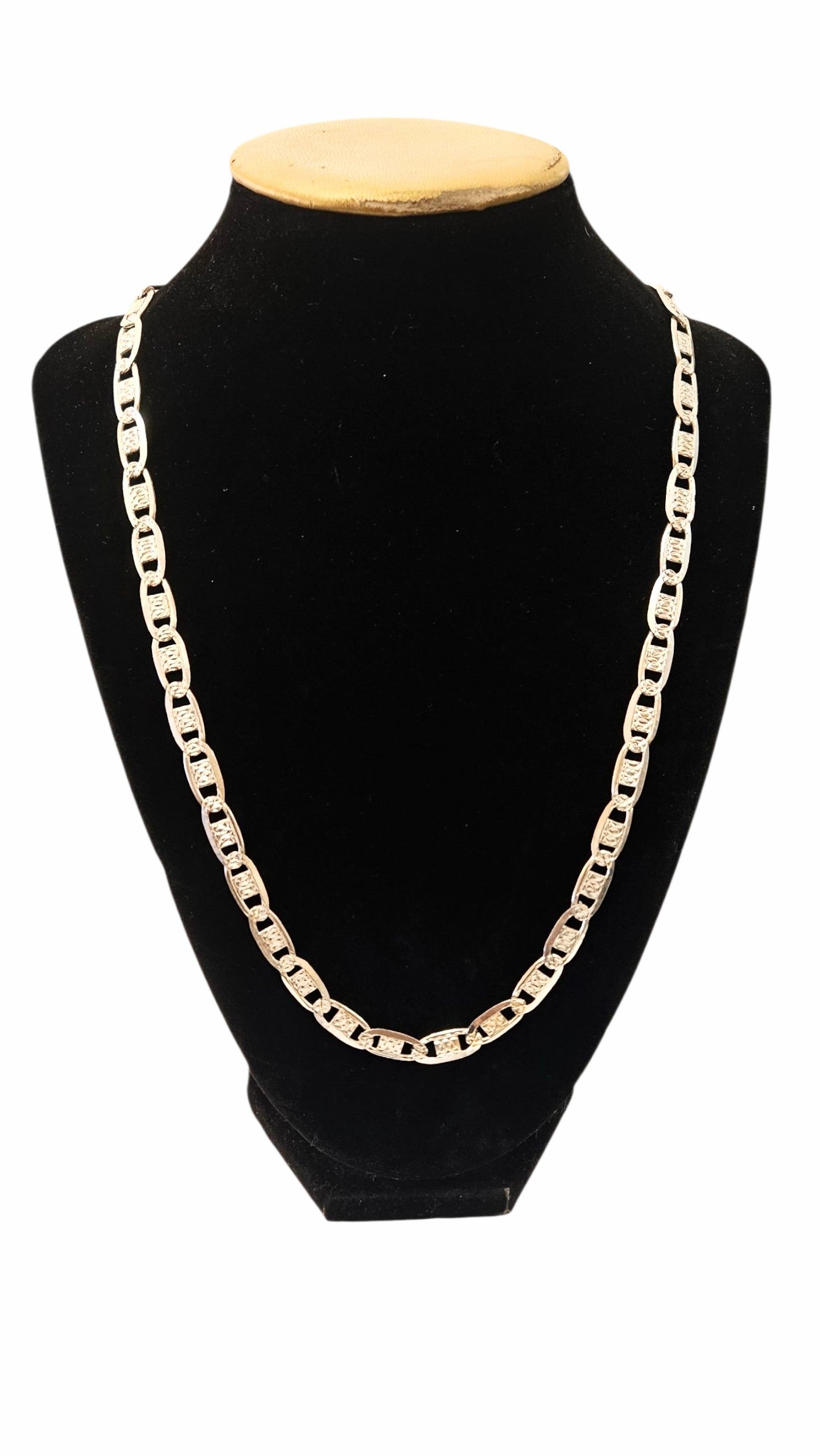 Mens 925 Silver Mariner Link Necklace