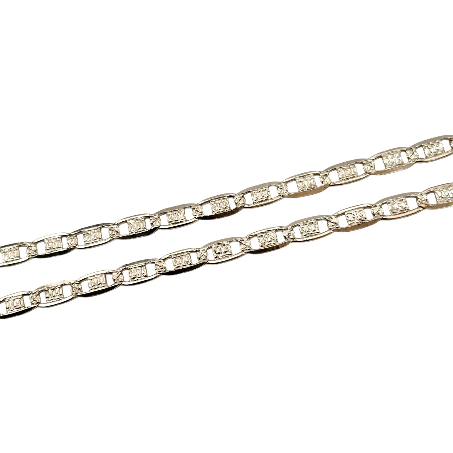 Mens 925 Silver Mariner Link Necklace