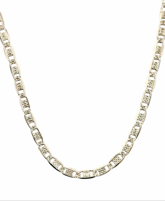 Mens 925 Silver Mariner Link Necklace