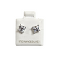 Unisex .925 Silver Princess Zirconia stud earrings