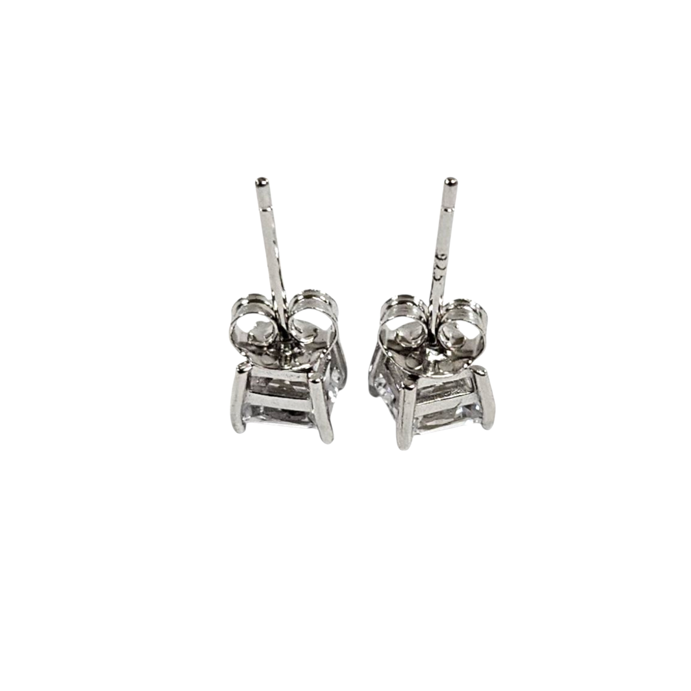 Unisex .925 Silver Princess Zirconia stud earrings
