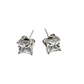 Unisex .925 Silver Princess Zirconia stud earrings