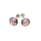 Unisex.925 Silver Pink ZC stud earrings