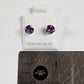 Unisex.925 Silver Amethyst ZC stud earrings