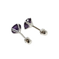 Unisex.925 Silver Amethyst ZC stud earrings