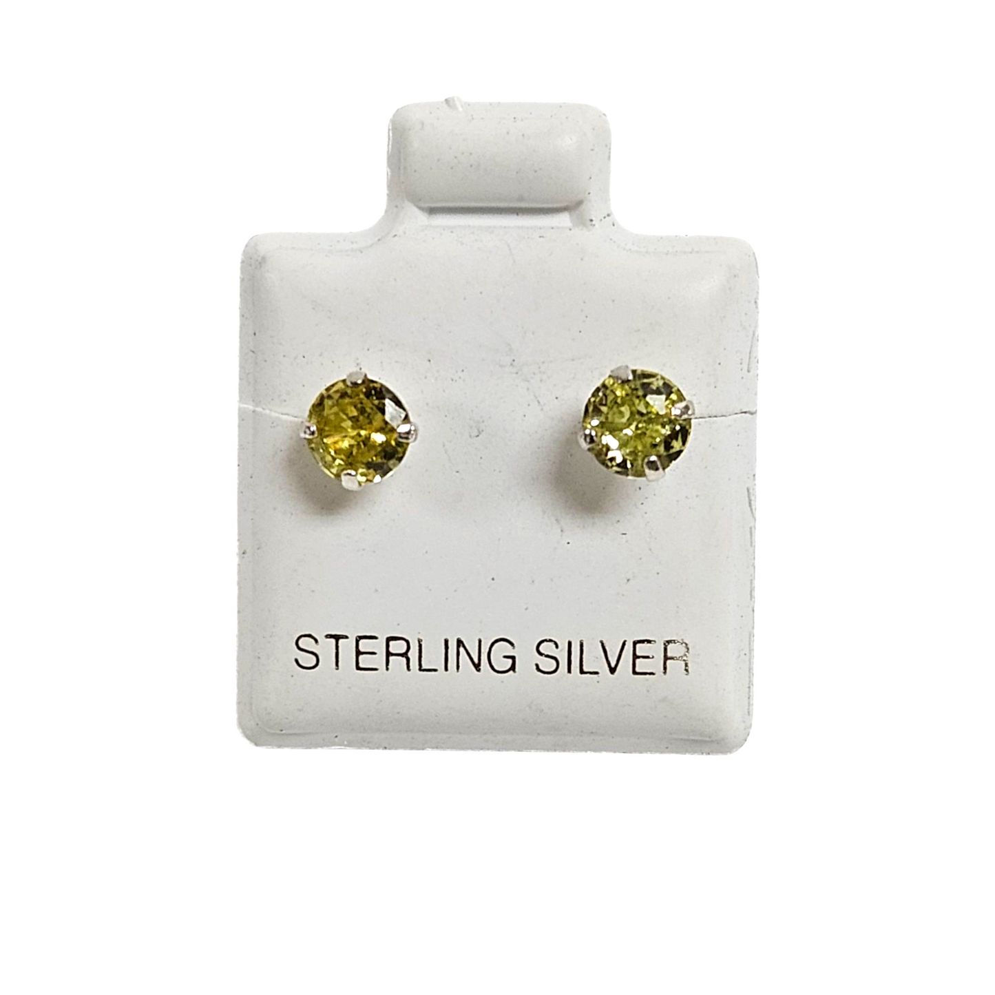 Unisex .925 Silver topaz ZC stud earrings
