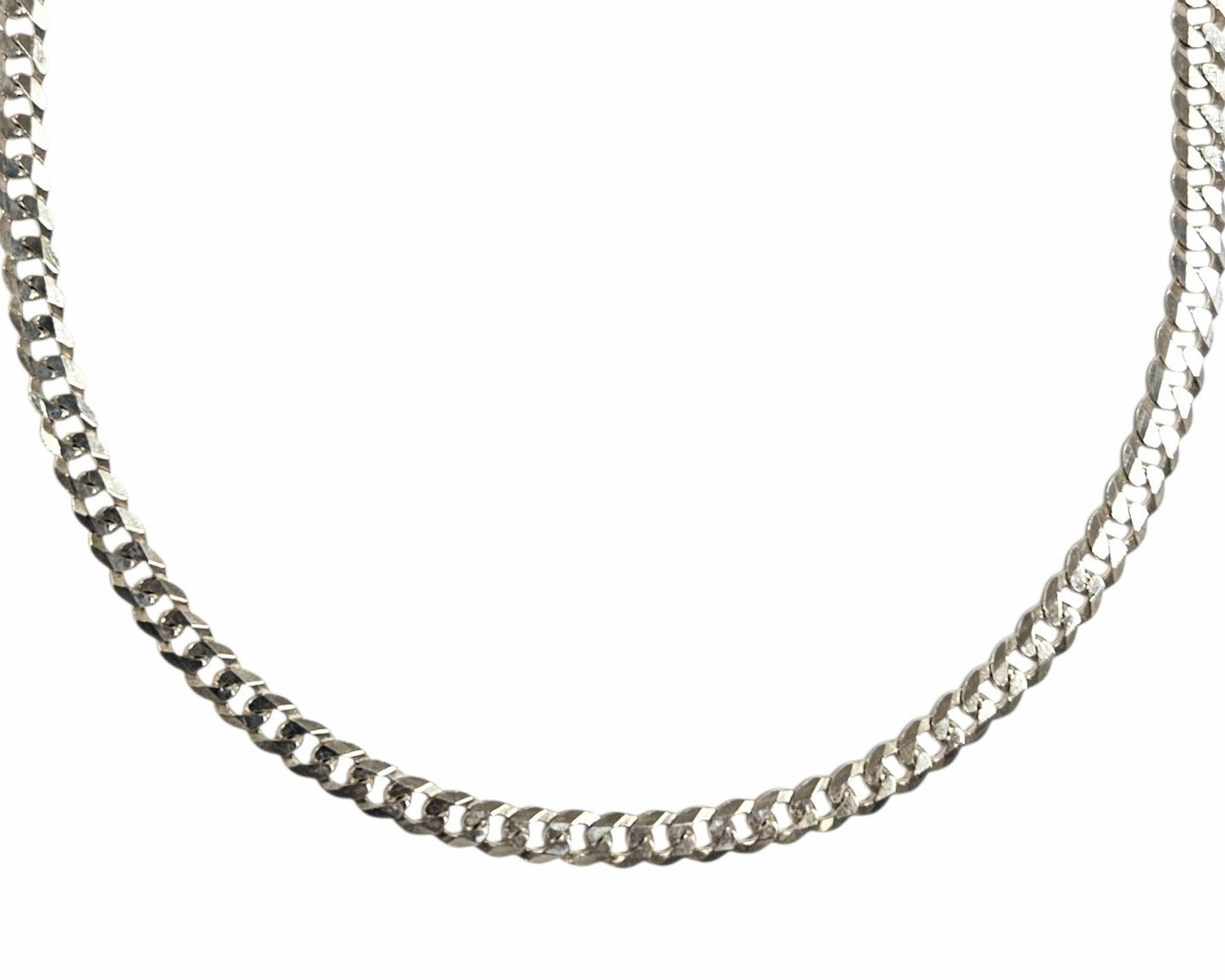Unisex .925 Silver Cubank link Necklace