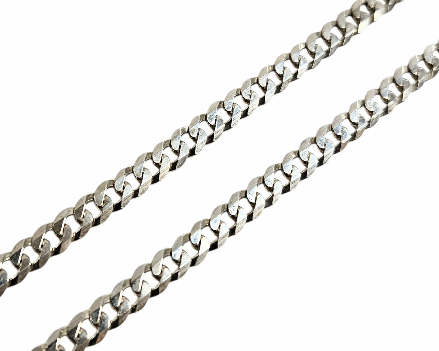 Unisex .925 Silver Cubank link Necklace