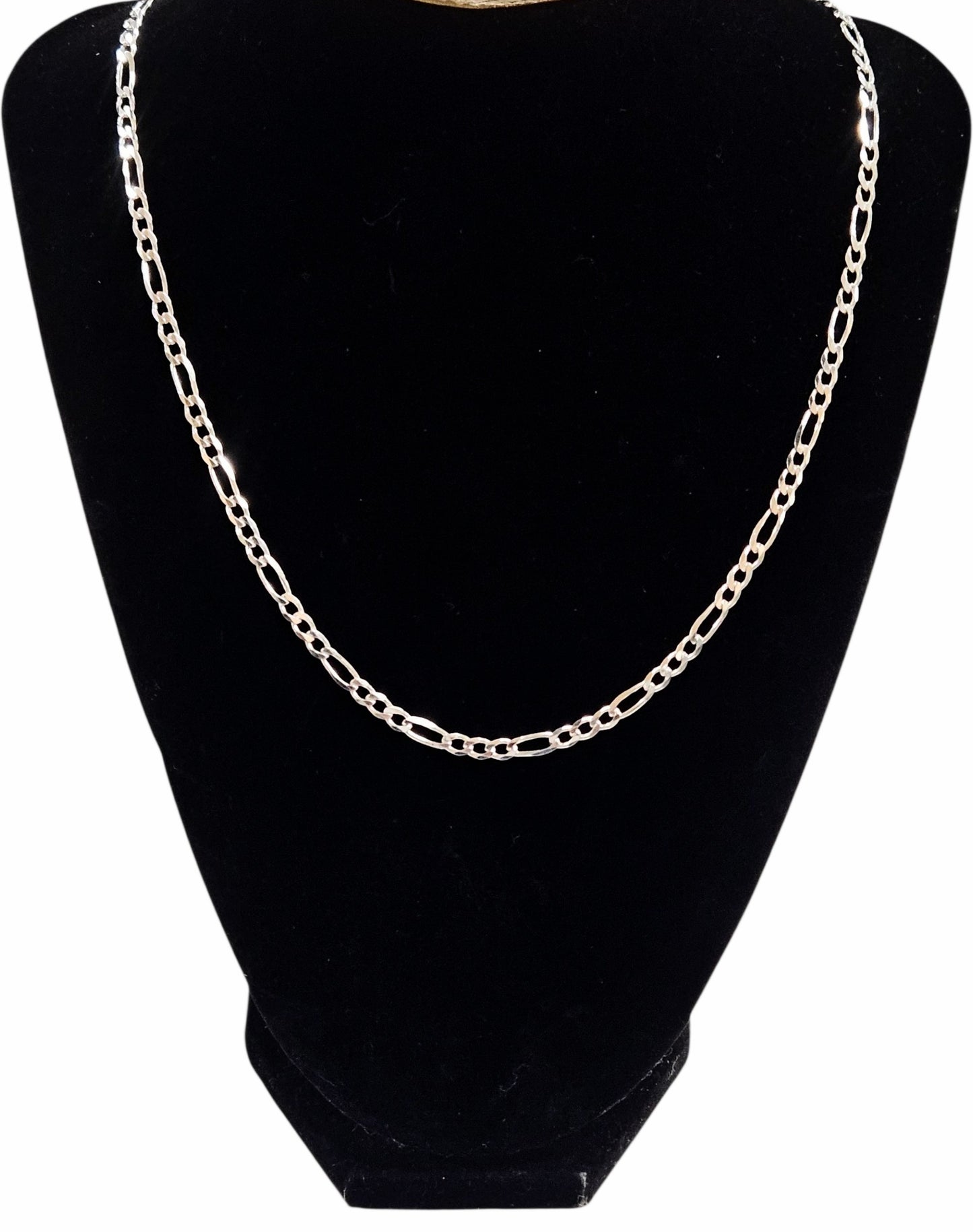 Unisex .925 Silver Figaro link Necklace