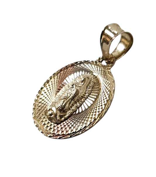 14k  Unisex Yellow Gold tri-tone virgen Pendant
