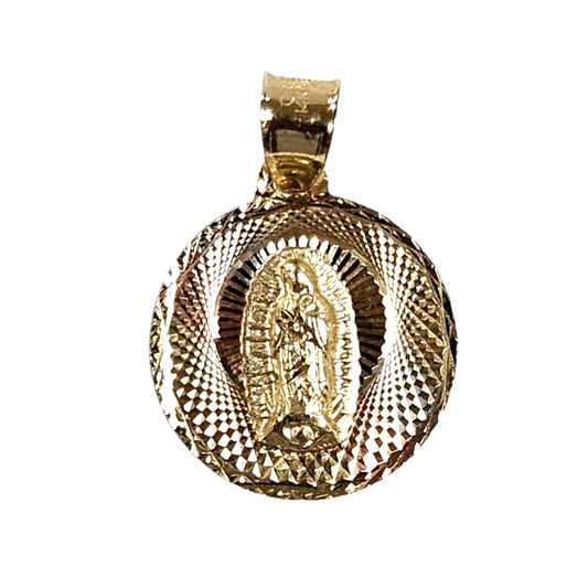 14k  Unisex Yellow Gold tri-tone virgen Pendant