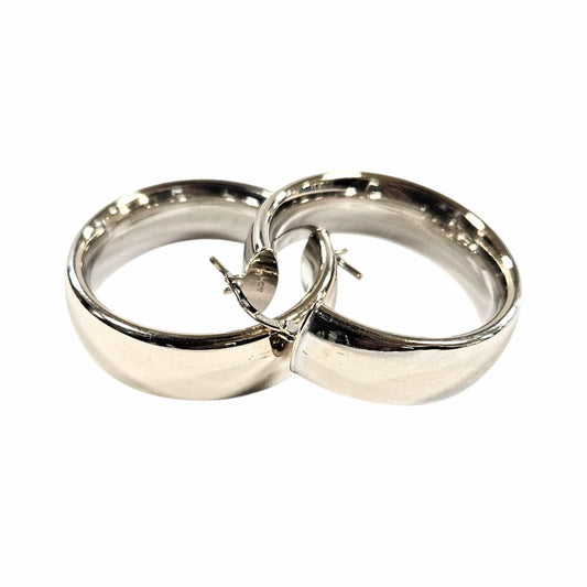 Ladies 14k White Gold Hoop Earrings