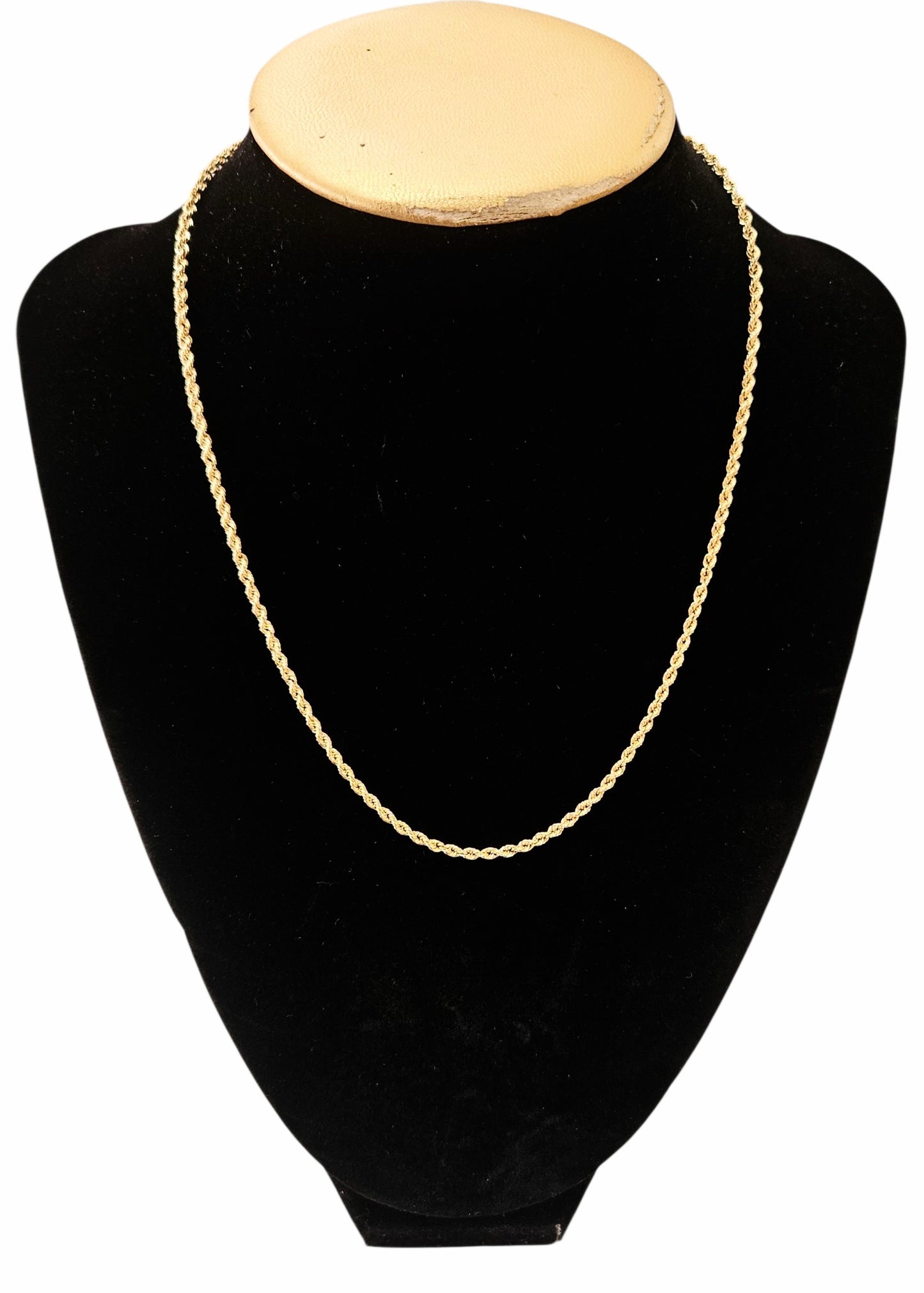 Ladies 14k Yellow Gold Hollow Rope chain